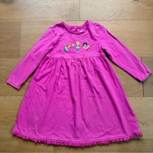 J. Khaki Princess Fairies Dress Long Sleeve Pink Embroidered Girls 4T